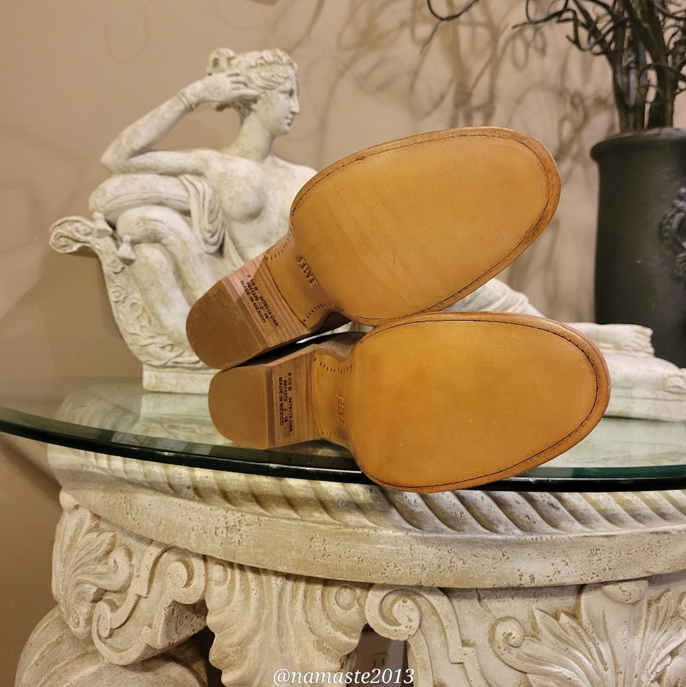 Frye Victoria Cut Short Boots in Dusty Rose Luxury Designer Leather Cut Out #653 - Picture 9 of 11
